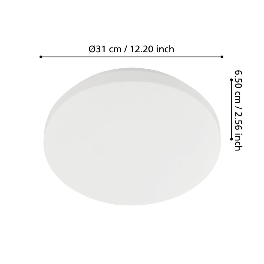 Eglo - LED bathroom ceiling light with motion and dusk sensor, LED/18W/230V, Ø 31 cm, IP54, white