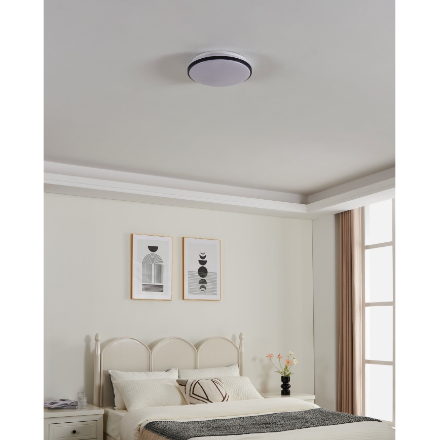 Eglo - LED Bathroom Ceiling Light LED/18W/230V 3000/4000/6500K IP54 Black