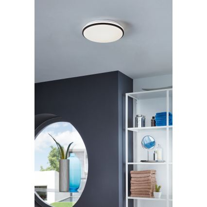Eglo - LED Bathroom Ceiling Light LED/18W/230V 3000/4000/6500K IP54 Black