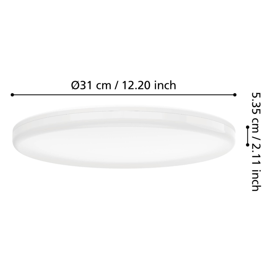 Eglo - LED Bathroom Ceiling Light LED/20W/230V 2700/4000/6500K Ø31 cm IP54 White
