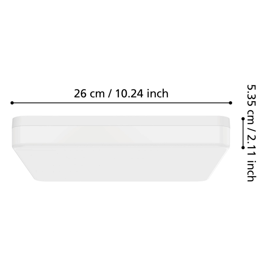 Eglo - LED Bathroom Ceiling Light LED/16,5W/230V 2700/4000/6500K 26x26 cm IP54 White