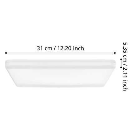 Eglo - LED Bathroom Ceiling Light LED/20W/230V 2700/4000/6500K 31x31 cm IP54 White