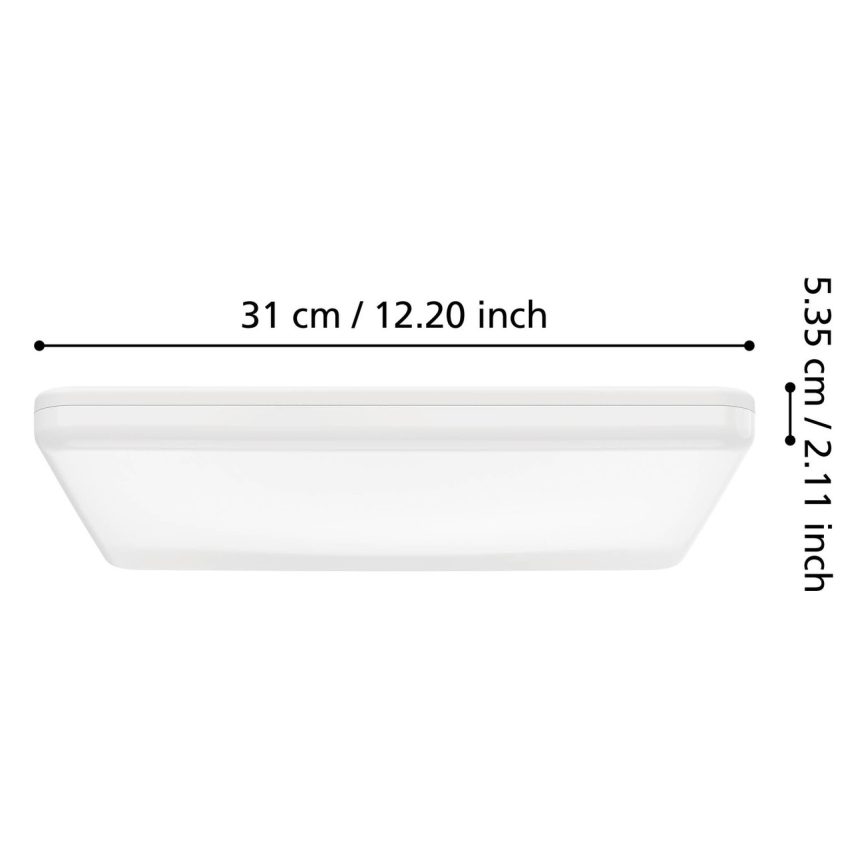 Eglo - LED Bathroom Ceiling Light LED/20W/230V 2700/4000/6500K 31x31 cm IP54 White