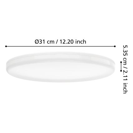 Eglo - LED bathroom ceiling light with motion sensor LED/20W/230V 2700/4000/6500K Ø31 cm IP54 white