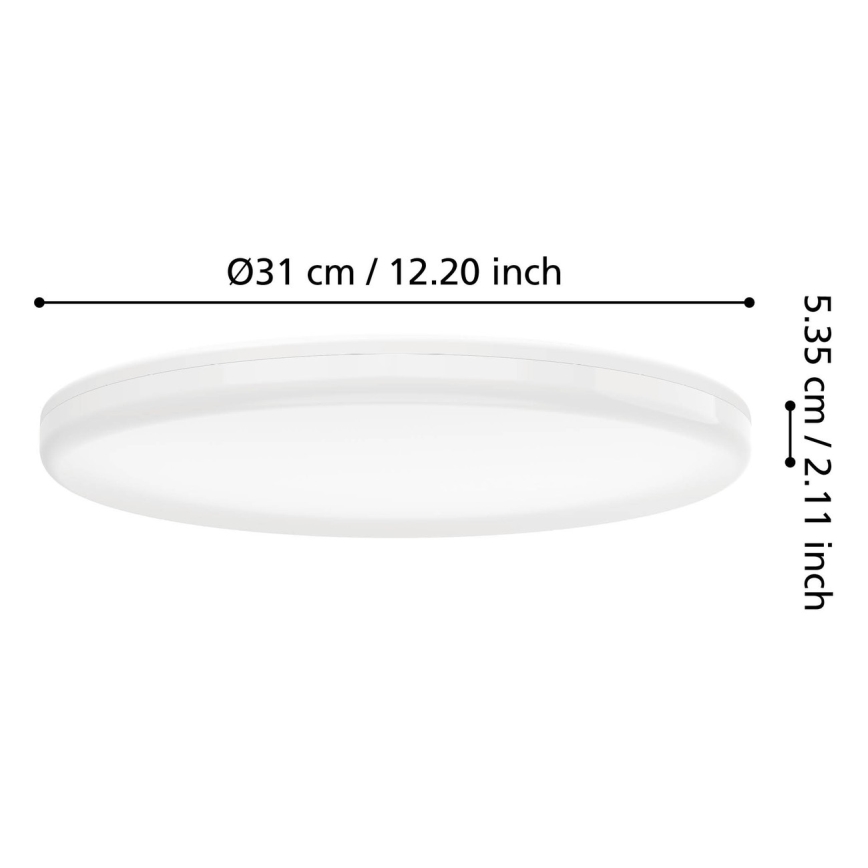 Eglo - LED bathroom ceiling light with motion sensor LED/20W/230V 2700/4000/6500K Ø31 cm IP54 white
