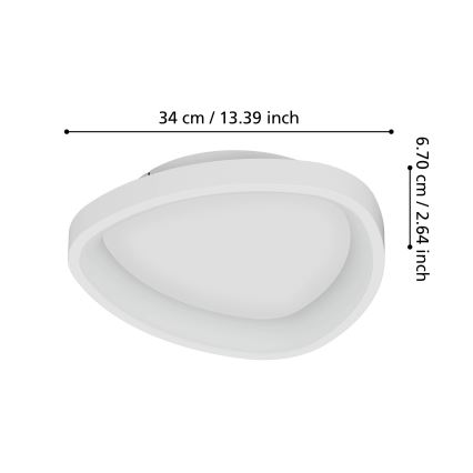 Eglo - LED Dimmable ceiling light LED/12W/230V 2700-6500K white + remote control