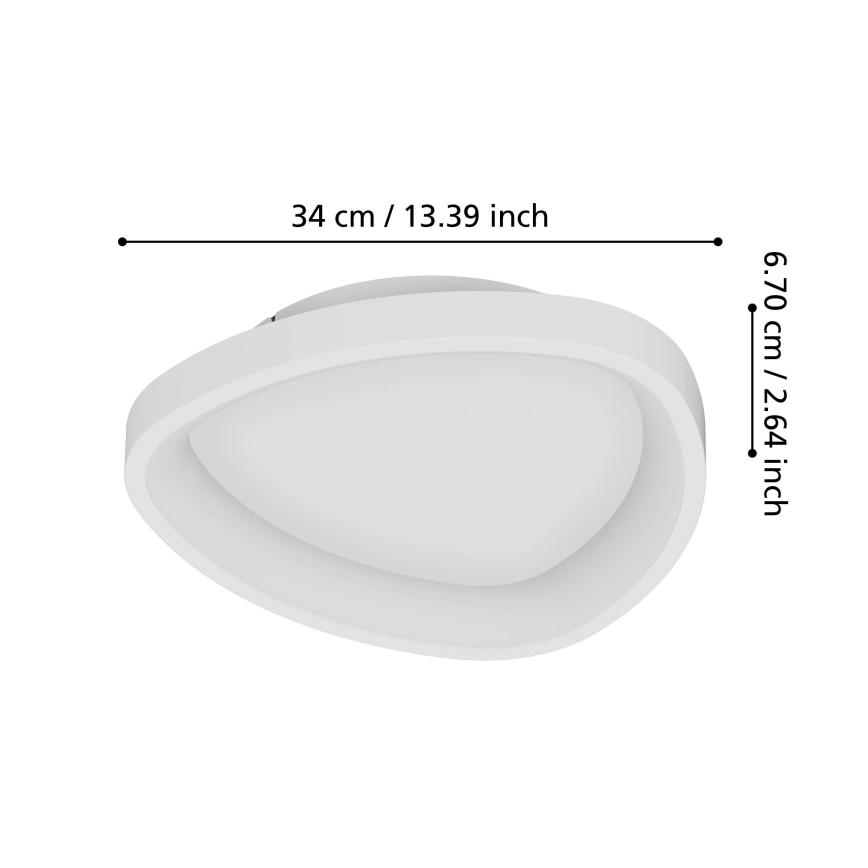 Eglo - LED Dimmable ceiling light LED/12W/230V 2700-6500K white + remote control