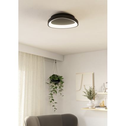 Eglo - LED Dimmable ceiling light LED/12W/230V 2700-6500K black + remote control