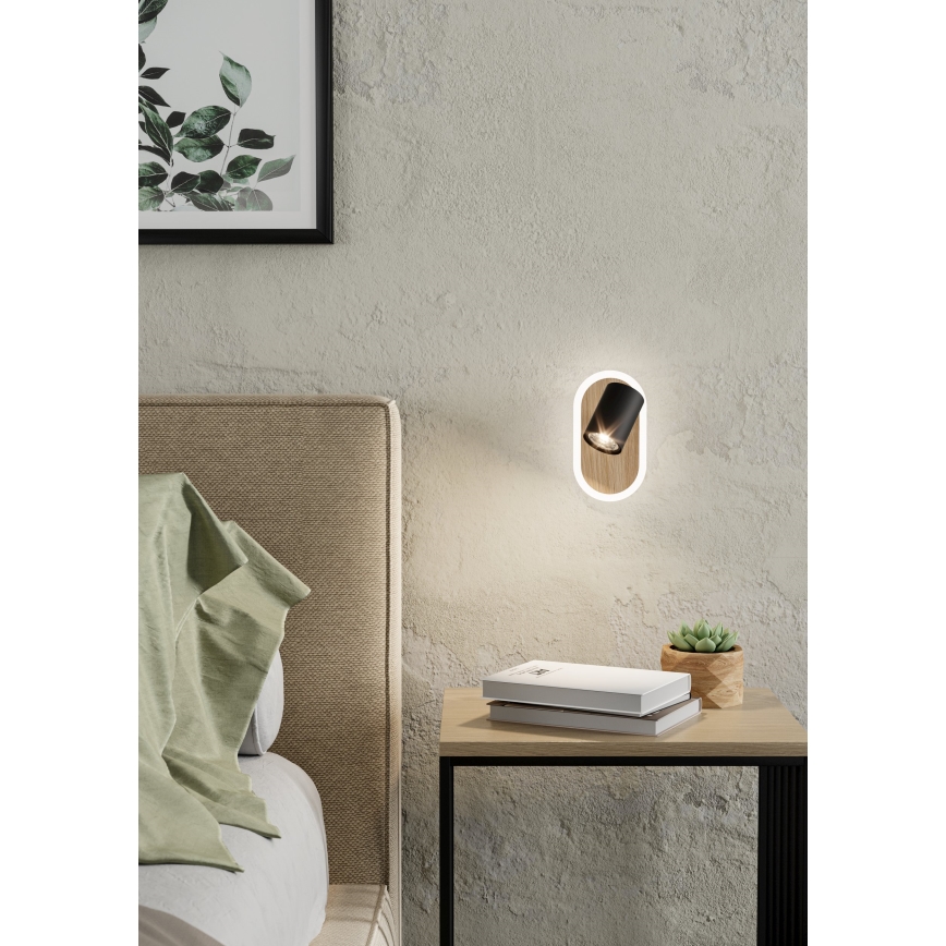 Eglo - LED Wall-mounted Spotlight LED/7W/230V Brown/Black