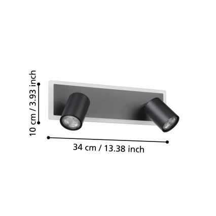 Eglo - LED Spotlight LED/12W/230V Black