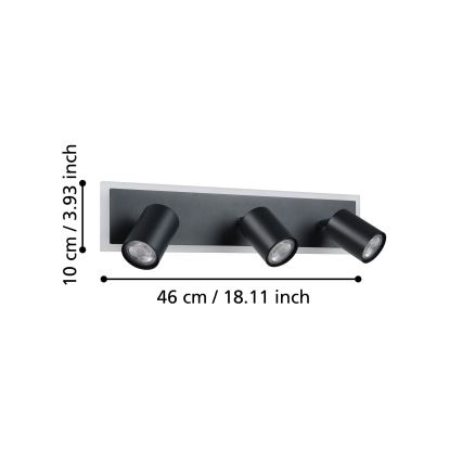 Eglo - LED Spotlight, 20W/230V, Black