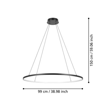 Eglo - LED Dimmable chandelier on a string LED/40W/230V 2700-6500K black + remote control