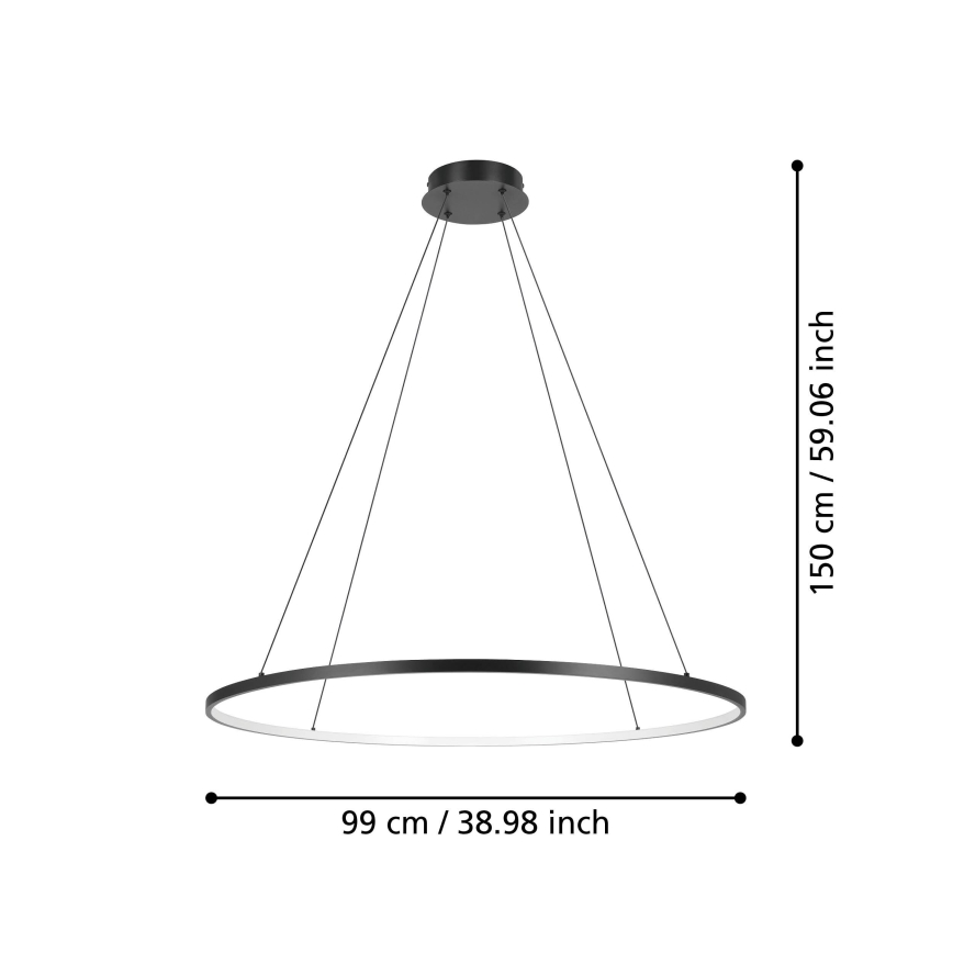 Eglo - LED Dimmable chandelier on a string LED/40W/230V 2700-6500K black + remote control