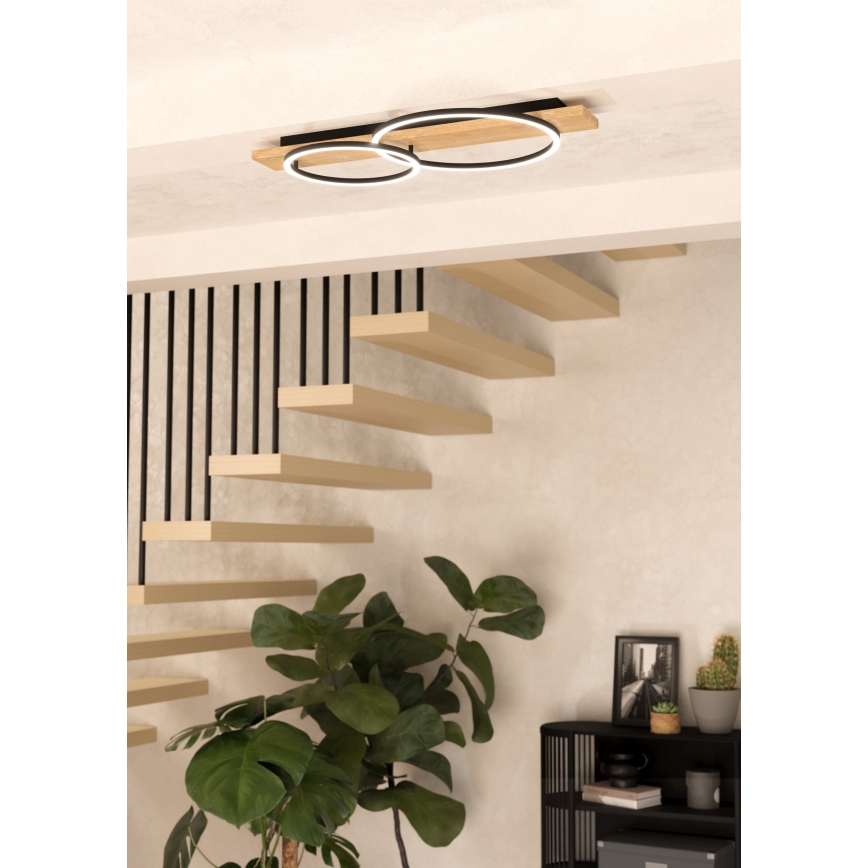 Eglo - LED Ceiling light 2xLED/12W/230V 3000K beige/black