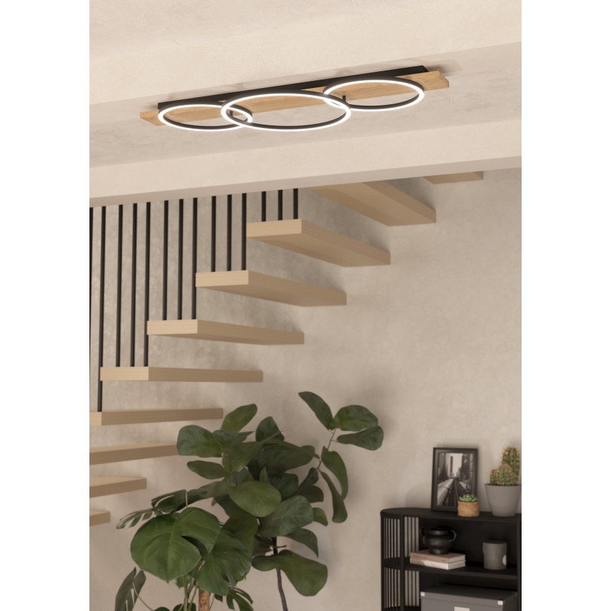 Eglo - LED Ceiling light 3xLED/12W/230V 3000K beige/black