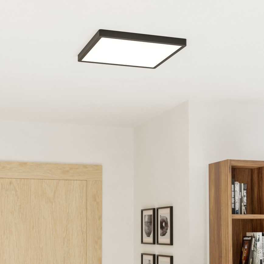 Eglo - LED RGBW Dimmable Bathroom Ceiling Light LED/17,8W/230V 2700-6500K 39x39 cm IP44 Black