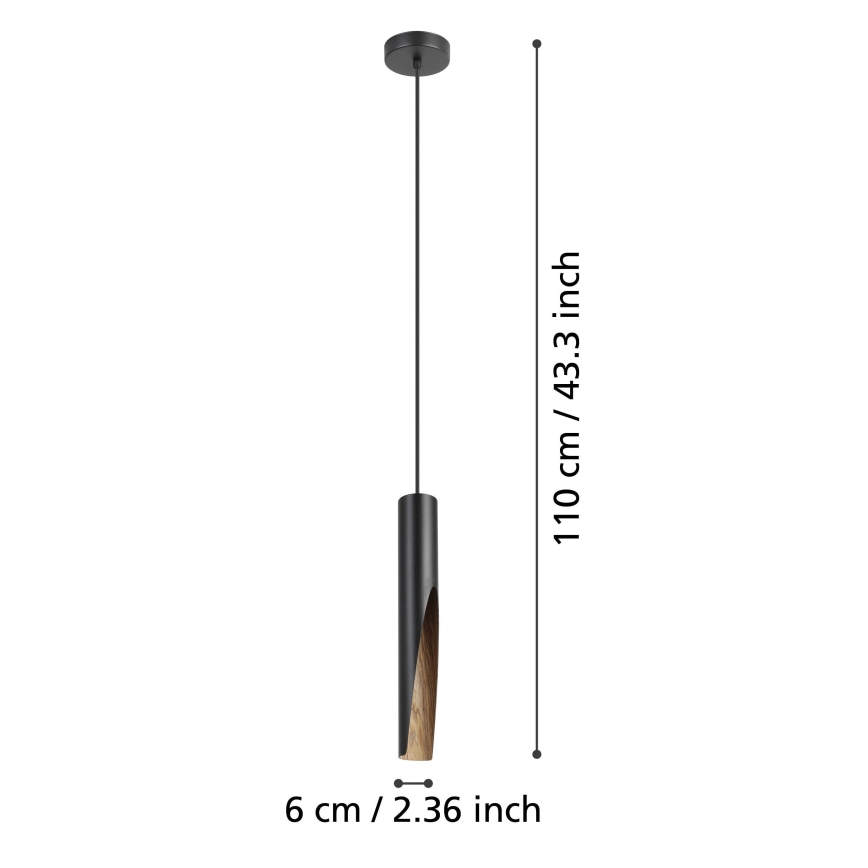 Eglo - LED Chandelier on a string 1xGU10/4,5W/230V 3000K black/brown