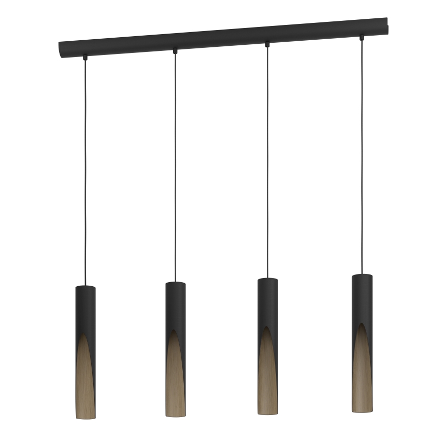 Eglo - LED Chandelier on a string 4xGU10/4,5W/230V 3000K black/brown
