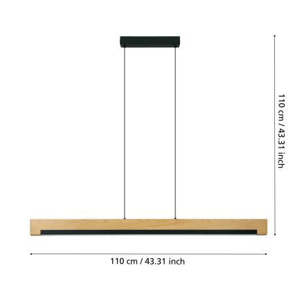 Eglo - LED Dimmable chandelier on a string LED/25,5W/230V 3000K black/beige