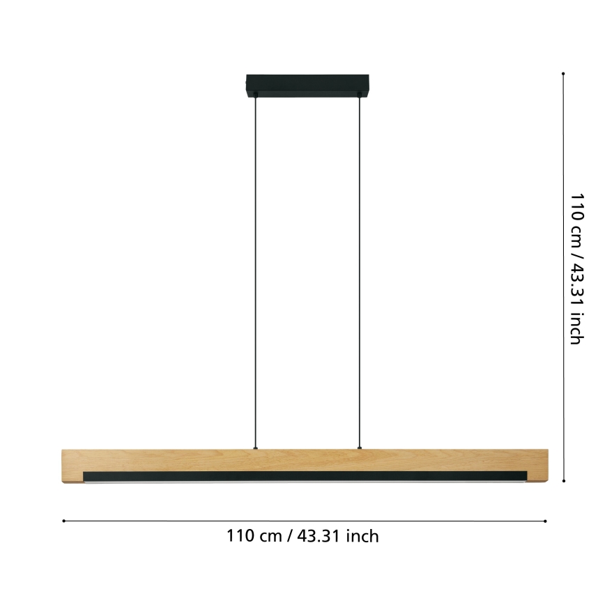Eglo - LED Dimmable chandelier on a string LED/25,5W/230V 3000K black/beige