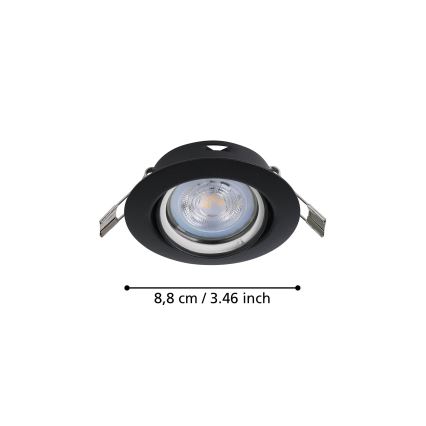 Eglo - SET 3x LED Recessed light 1xGU10/4W/230V black