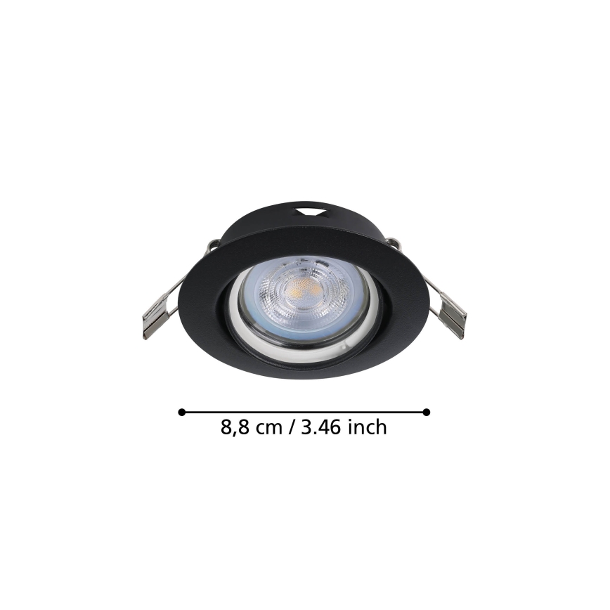 Eglo - SET 3x LED Recessed light 1xGU10/4W/230V black