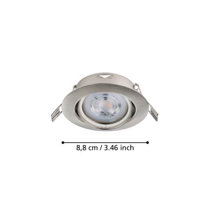 Eglo - SET 3x LED Recessed light 1xGU10/4W/230V matte chrome