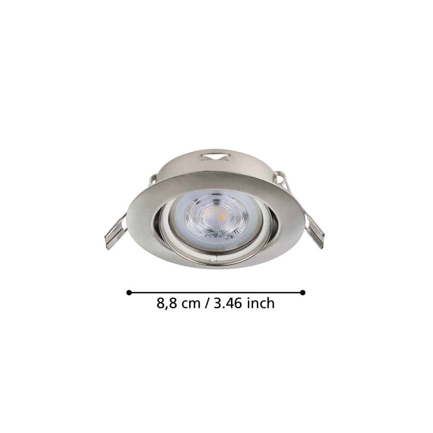 Eglo - SET 3x LED Recessed light 1xGU10/4W/230V matte chrome
