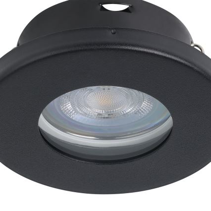 Eglo - SET 3xLED Bathroom recessed light 1xGU10/4W/230V IP44 black