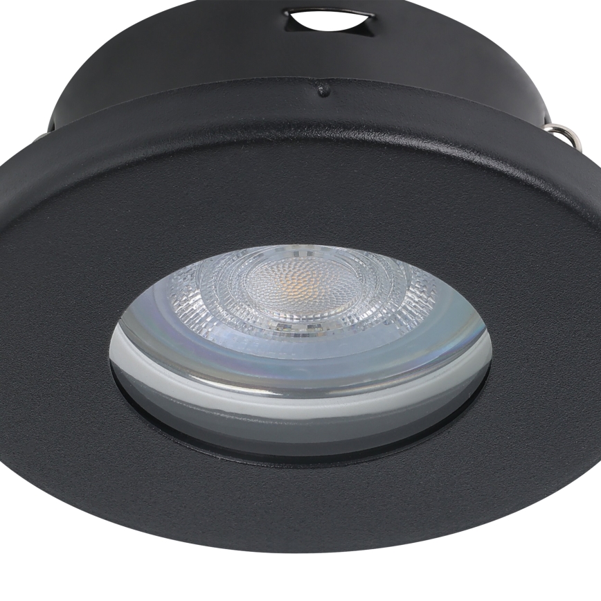 Eglo - SET 3xLED Bathroom recessed light 1xGU10/4W/230V IP44 black