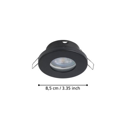 Eglo - SET 3xLED Bathroom recessed light 1xGU10/4W/230V IP44 black
