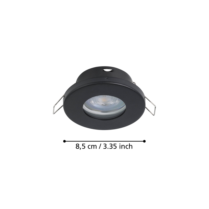 Eglo - SET 3xLED Bathroom recessed light 1xGU10/4W/230V IP44 black