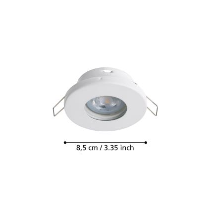 Eglo - SET 3xLED Bathroom recessed light 1xGU10/4W/230V IP44 white