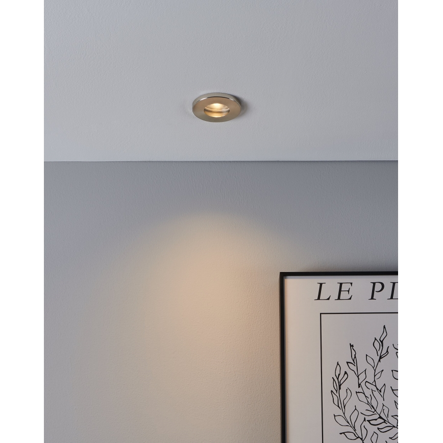 Eglo - SET 3xLED Bathroom recessed light 1xGU10/4W/230V IP44 matte chrome