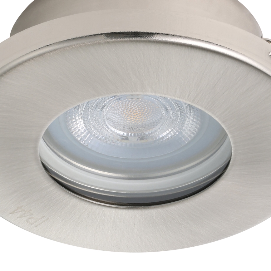 Eglo - SET 3xLED Bathroom recessed light 1xGU10/4W/230V IP44 matte chrome