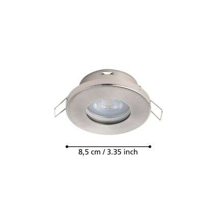 Eglo - SET 3xLED Bathroom recessed light 1xGU10/4W/230V IP44 matte chrome