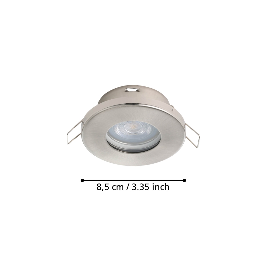 Eglo - SET 3xLED Bathroom recessed light 1xGU10/4W/230V IP44 matte chrome