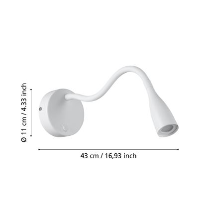Eglo - LED Flexible Wall Lamp LED/3.8W/230V White