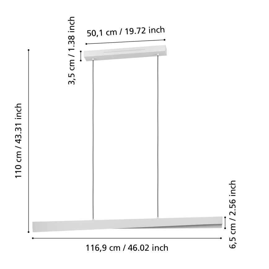 Eglo - LED RGBW Dimmable Pendant Light on Cable LED/19W/230V 2700-6500K Grey