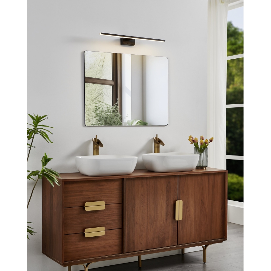 Eglo - LED Mirror Light for Bathroom, 10W, 230V, 3000/4000/6500K, 60 cm, IP44, Black