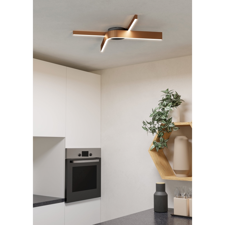 Eglo - LED RGBW Dimmable Ceiling Light 2xLED/18W/230V Copper/Black