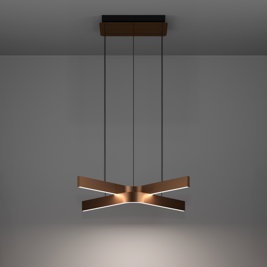 Eglo - LED RGBW Dimmable Cable Pendant 2xLED/18W/230V copper/black