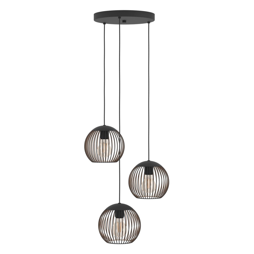 Eglo - Cable Pendant Light 3xE27/60W/230V Black