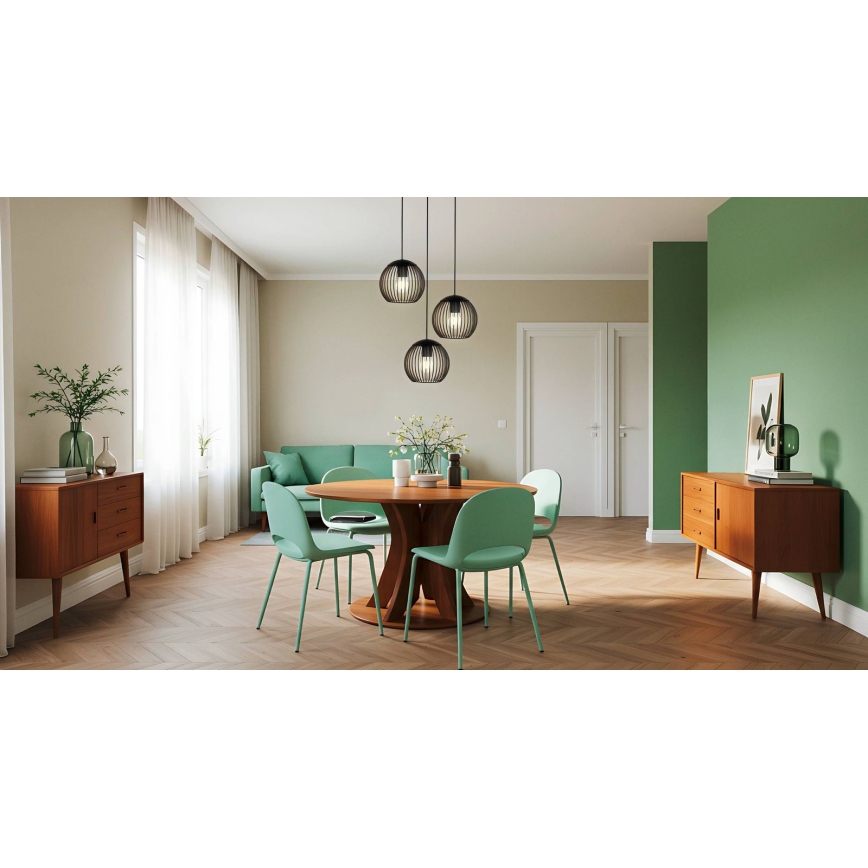 Eglo - Cable Pendant Light 3xE27/60W/230V Black