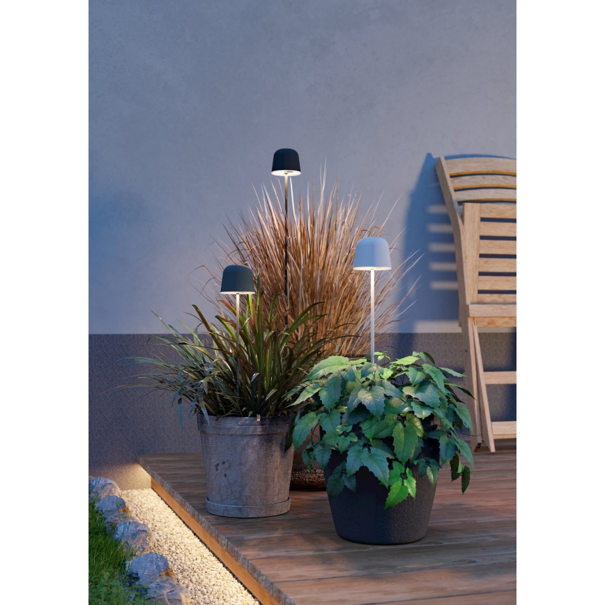 Eglo - Dimmable Outdoor Rechargeable Touch-Control LED Table Lamp, 1.8W/5V, 2500/3000/4000K, 2500 mAh, IP54, Black