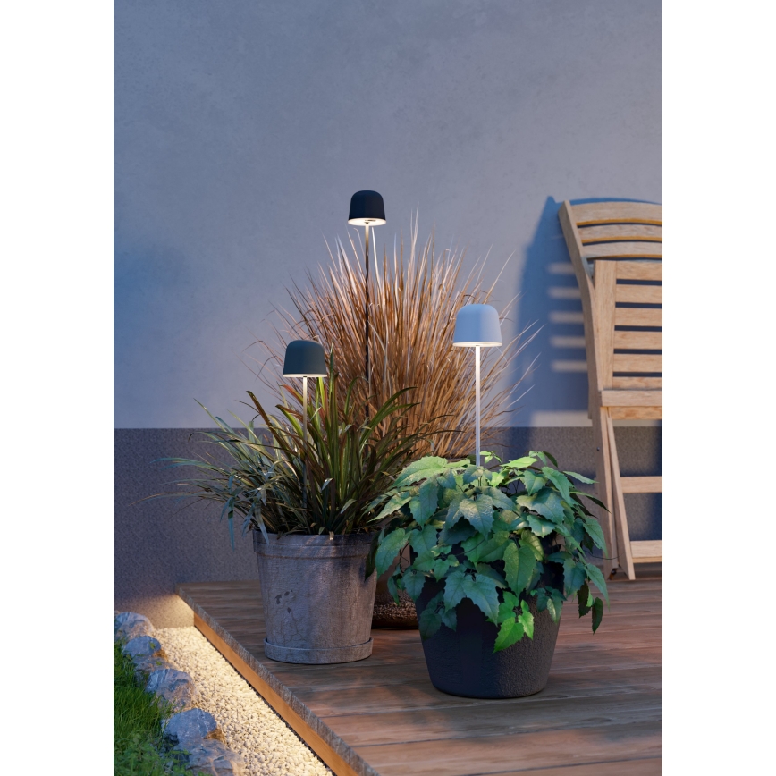 Eglo - LED Dimmable Outdoor Touch-Operated Rechargeable Table Lamp LED/1.8W/5V 2500/3000/4000K 2500 mAh IP54 Gray