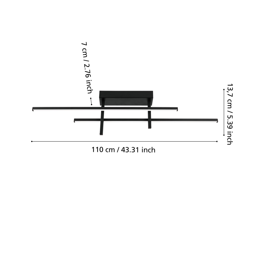 Eglo - LED Ceiling Light LED/20W/230V, Black