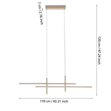 Eglo - LED Cable Pendant Light LED/20W/230V Beige