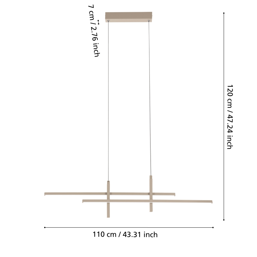Eglo - LED Cable Pendant Light LED/20W/230V Beige