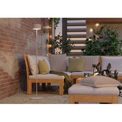 Eglo - LED Solar Rechargeable Touch-Control Floor Lamp LED/2.8W/3.7V 1800 mAh IP44 White